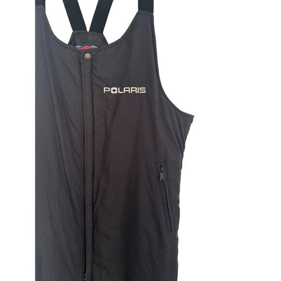 Vintage Polaris Men’s L Black Ski Bib Snowsuit Adjustable Straps Snowmobile - Picture 7 of 16